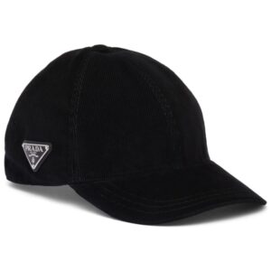 Prada triangle-logo corduroy baseball cap
