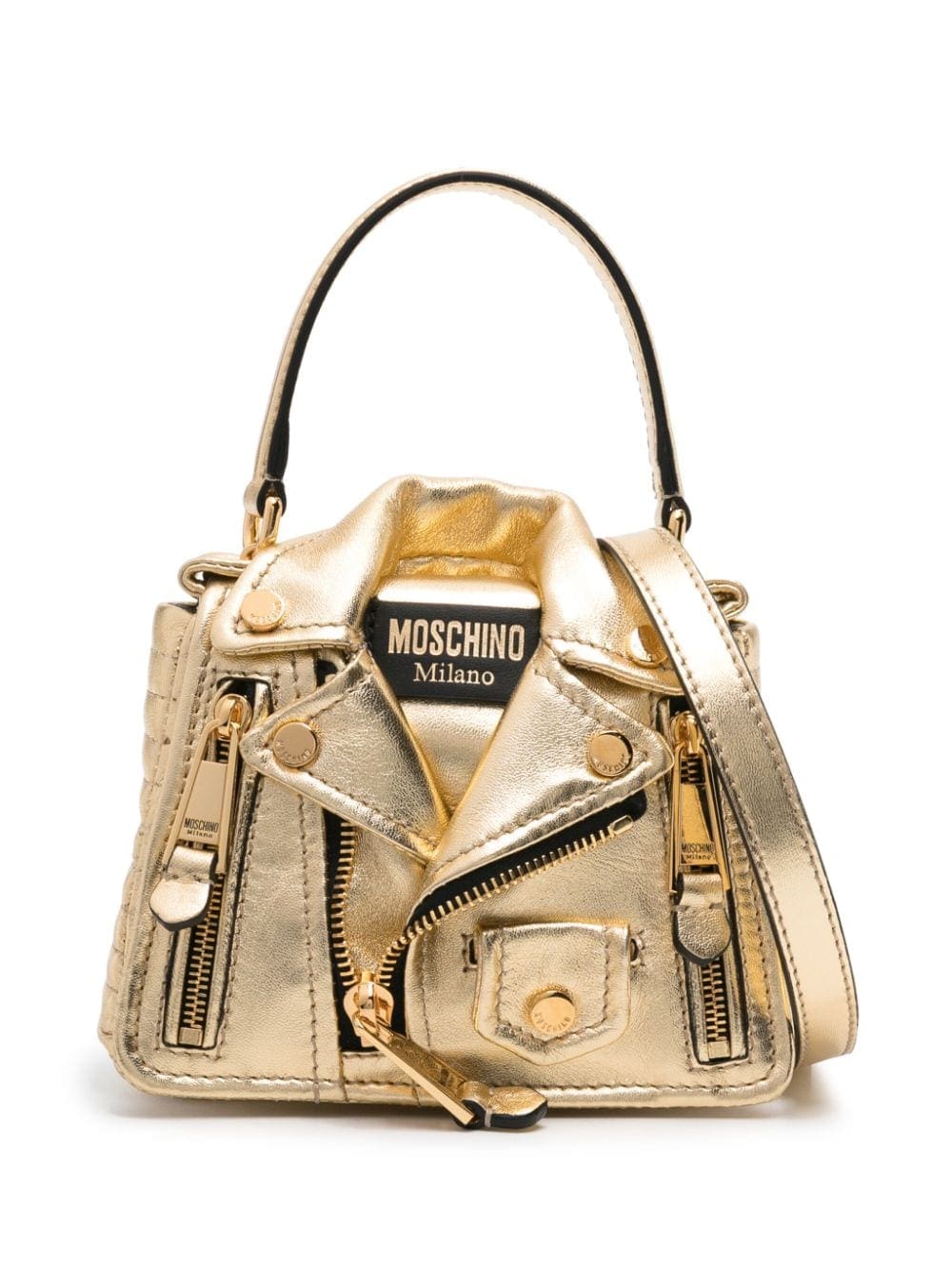 Moschino Biker metallic tote bag