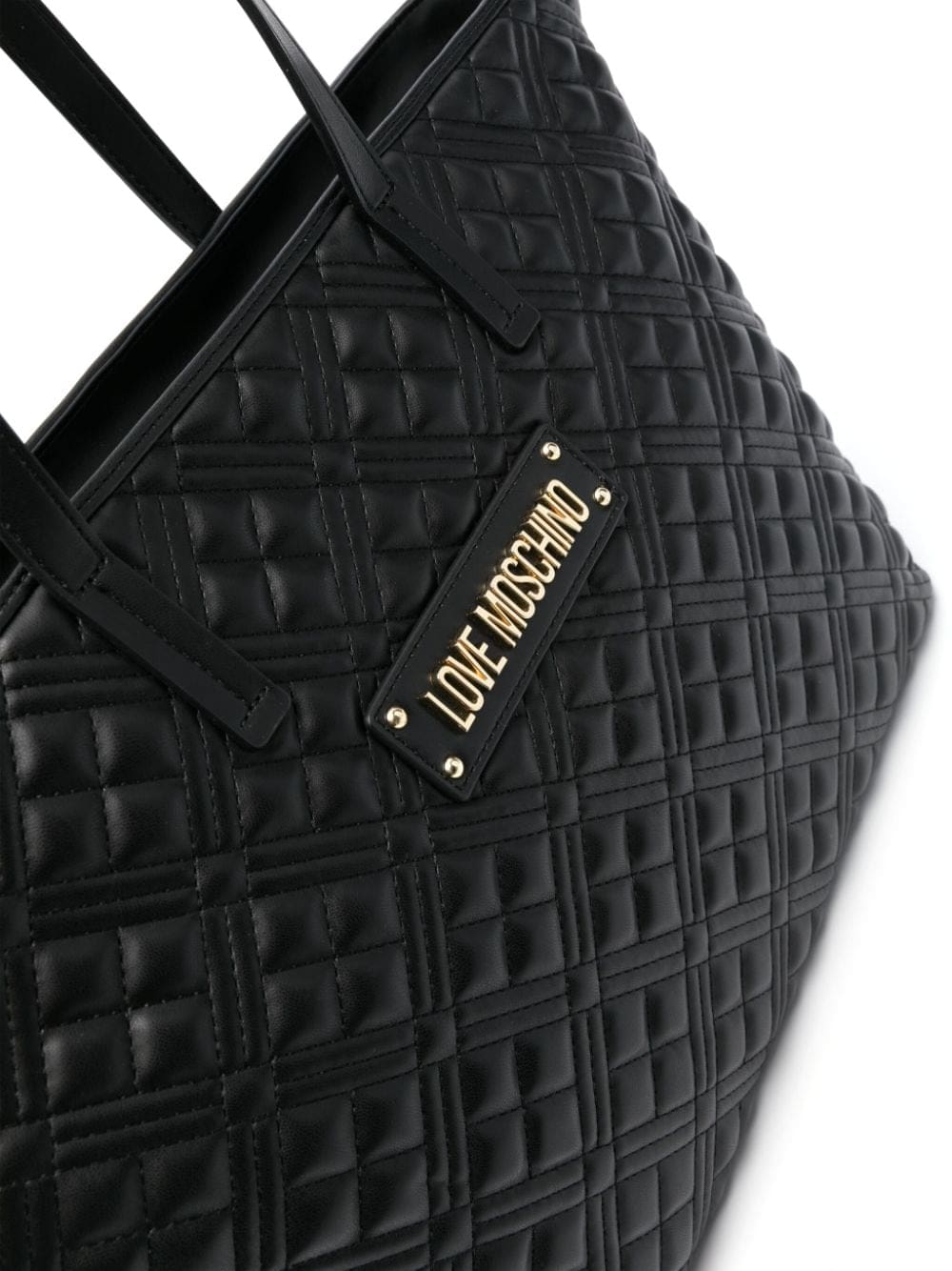 Love Moschino logo-lettering quilted tote bag - Image 4