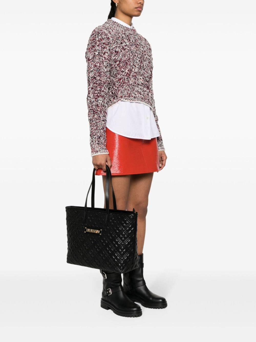 Love Moschino logo-lettering quilted tote bag - Image 2