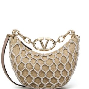 Valentino Garavani VLogo Moon embellished woven shoulder bag