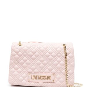 Love Moschino logo-plaque quilted shoulder bag