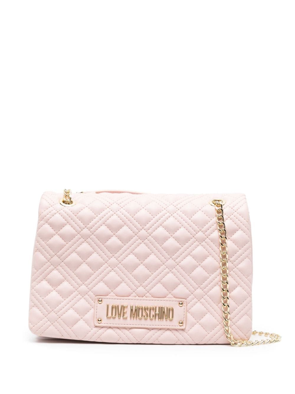 Love Moschino logo-plaque quilted shoulder bag