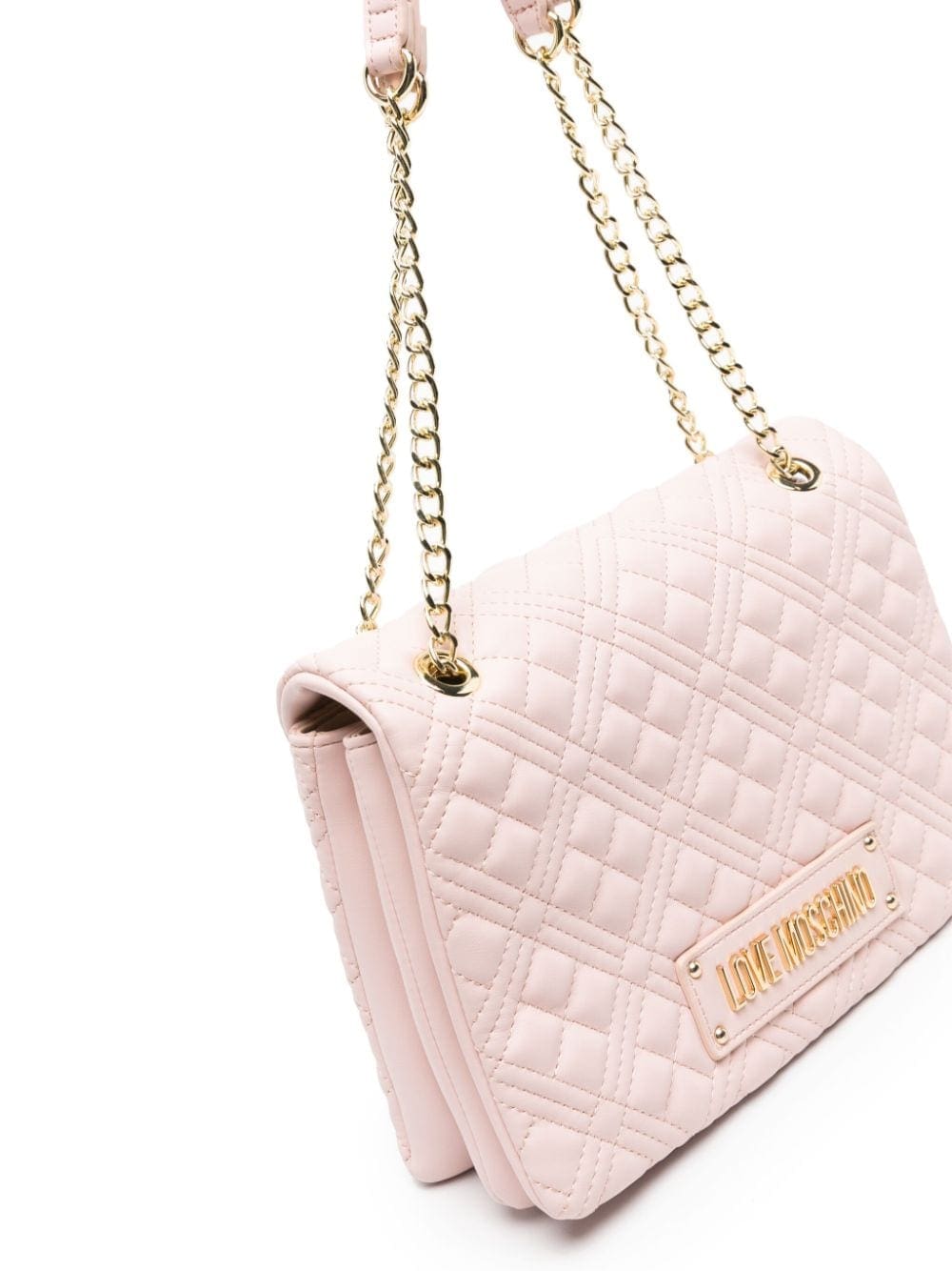 Love Moschino logo-plaque quilted shoulder bag - Image 4