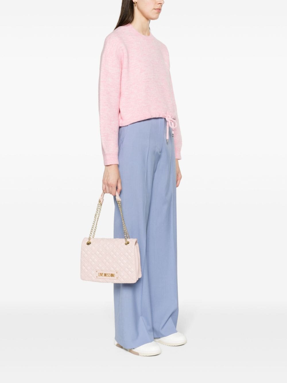 Love Moschino logo-plaque quilted shoulder bag - Image 2