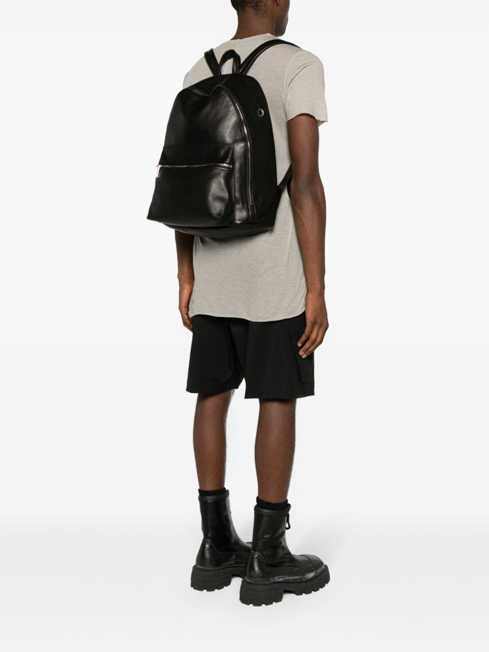 Rick Owens grained leather laptop backpack - Image 5