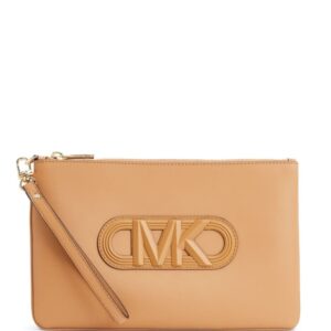 Michael Kors logo-embossed leather clutch