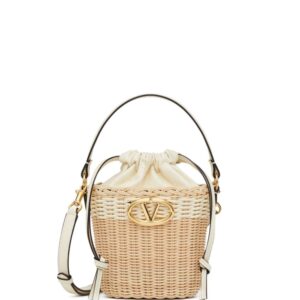 Valentino Garavani VLogo Signature wicker bucket bag