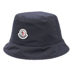 Moncler logo-patch dropped-brim bucket hat