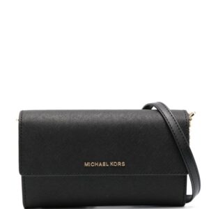 Michael Michael Kors logo-plaque leather clutch