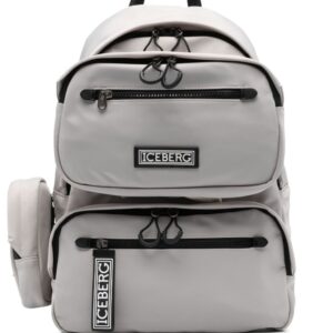 Iceberg logo-patch gabardine-weave backpack