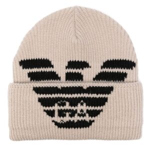 Emporio Armani logo-intarsia ribbed-knit beanie