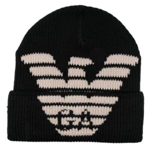 Emporio Armani logo-intarsia ribbed-knit beanie