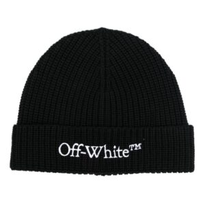 Off-White logo-embroidered beanie