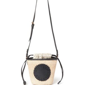 Stella McCartney logo-appliqué abaca bucket bag