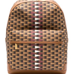 Bally Pennant-print leather backpack