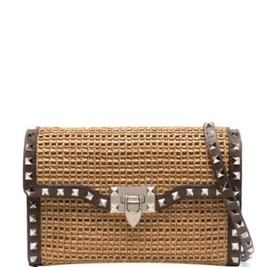 Valentino Garavani Rockstud straw shoulder bag