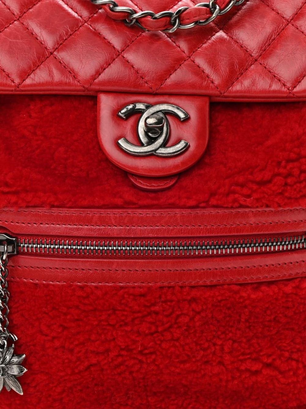 CHANEL Pre-Owned 2015 Paris-Salzburg shearling backpack - Image 7