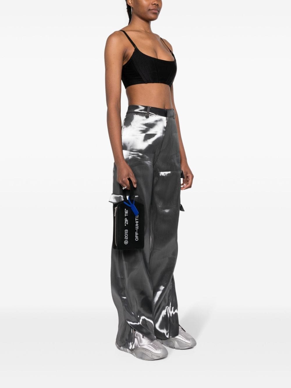 Off-White medium Zip Tie leather clutch - Image 2