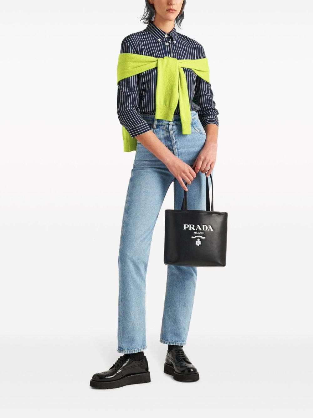 Prada small logo-print leather tote bag - Image 2