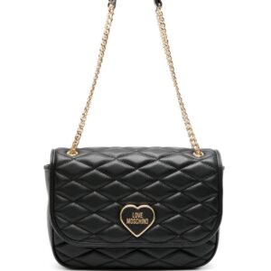 Love Moschino logo-lettering matelassé shoulder bag