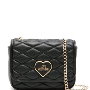 Love Moschino logo-lettering matelassé crossbody bag