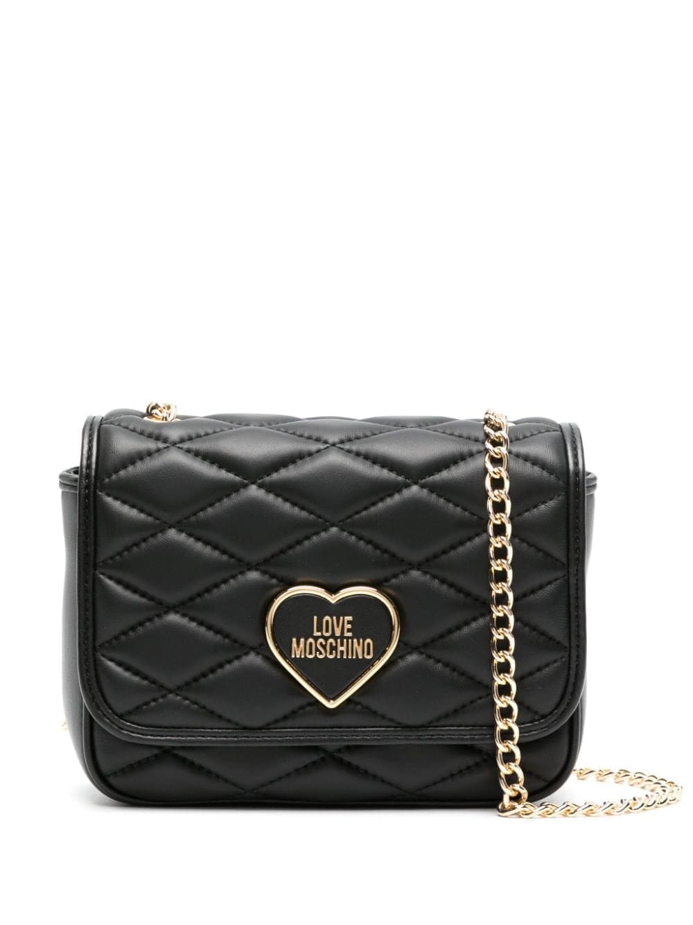 Love Moschino logo-lettering matelassé crossbody bag