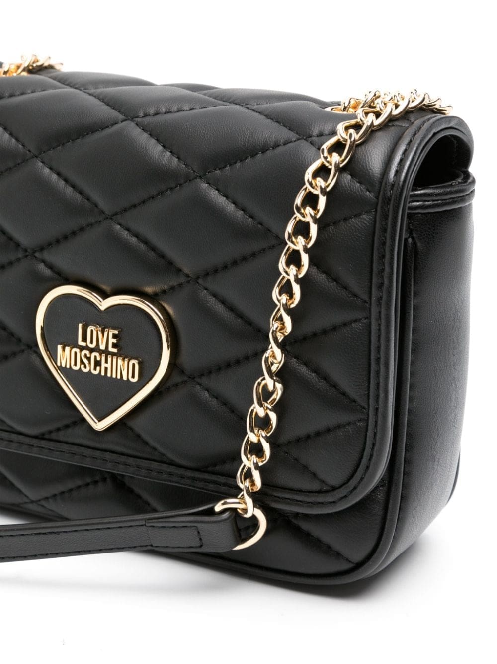 Love Moschino logo-lettering matelassé crossbody bag - Image 4