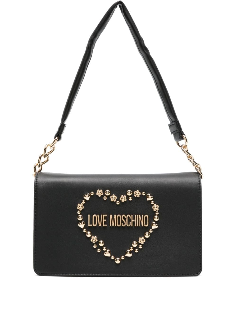 Love Moschino logo-lettering foldover top shoulder bag