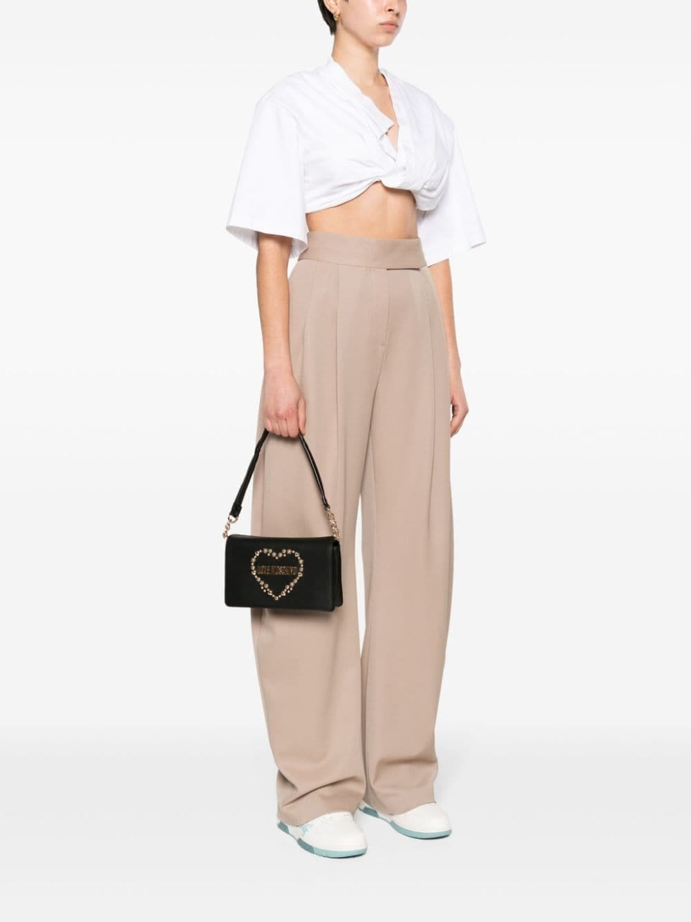 Love Moschino logo-lettering foldover top shoulder bag - Image 2