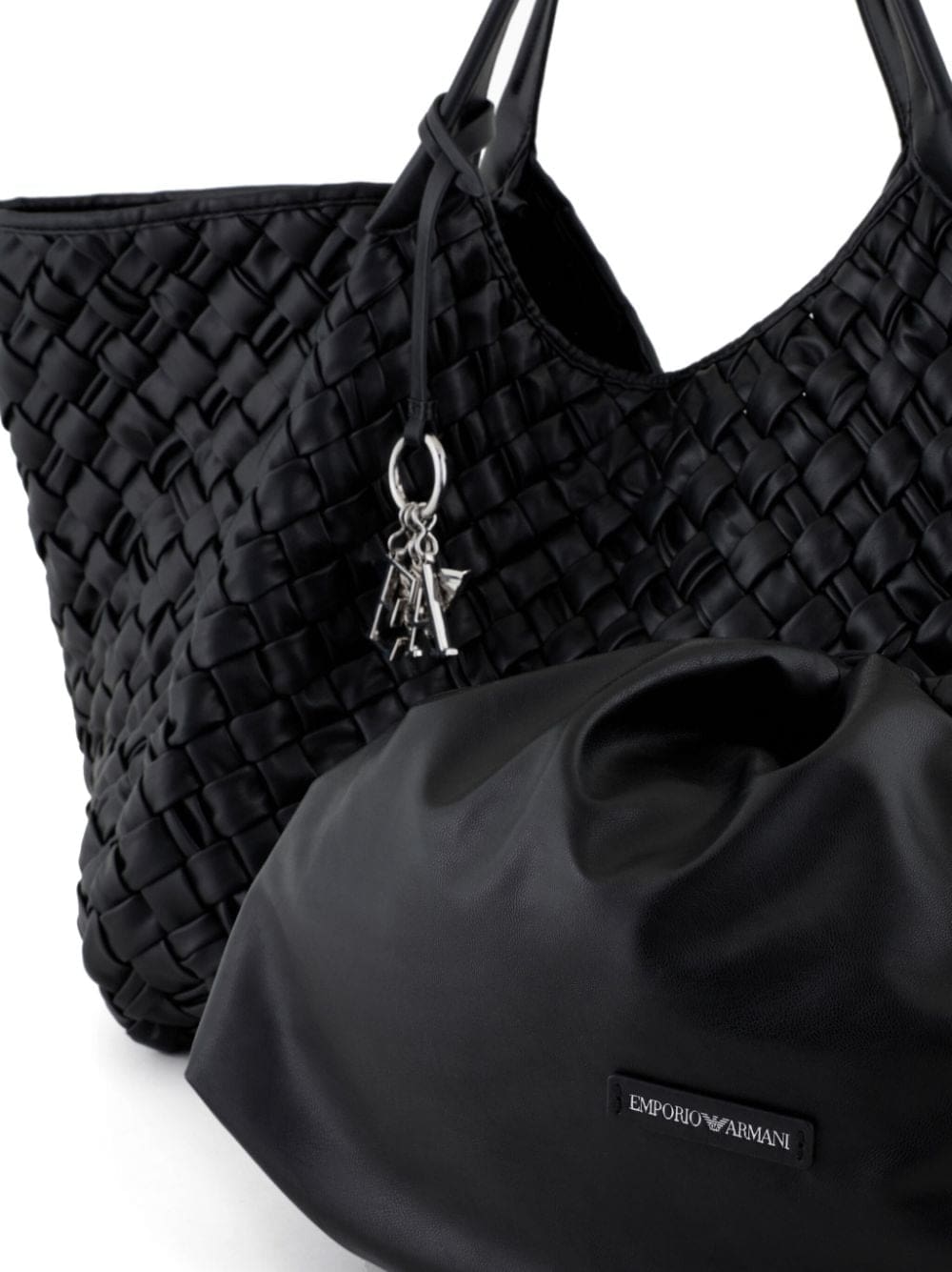 Emporio Armani interwoven faux-leather tote bag - Image 5