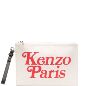 Kenzo logo-print cotton clutch bag