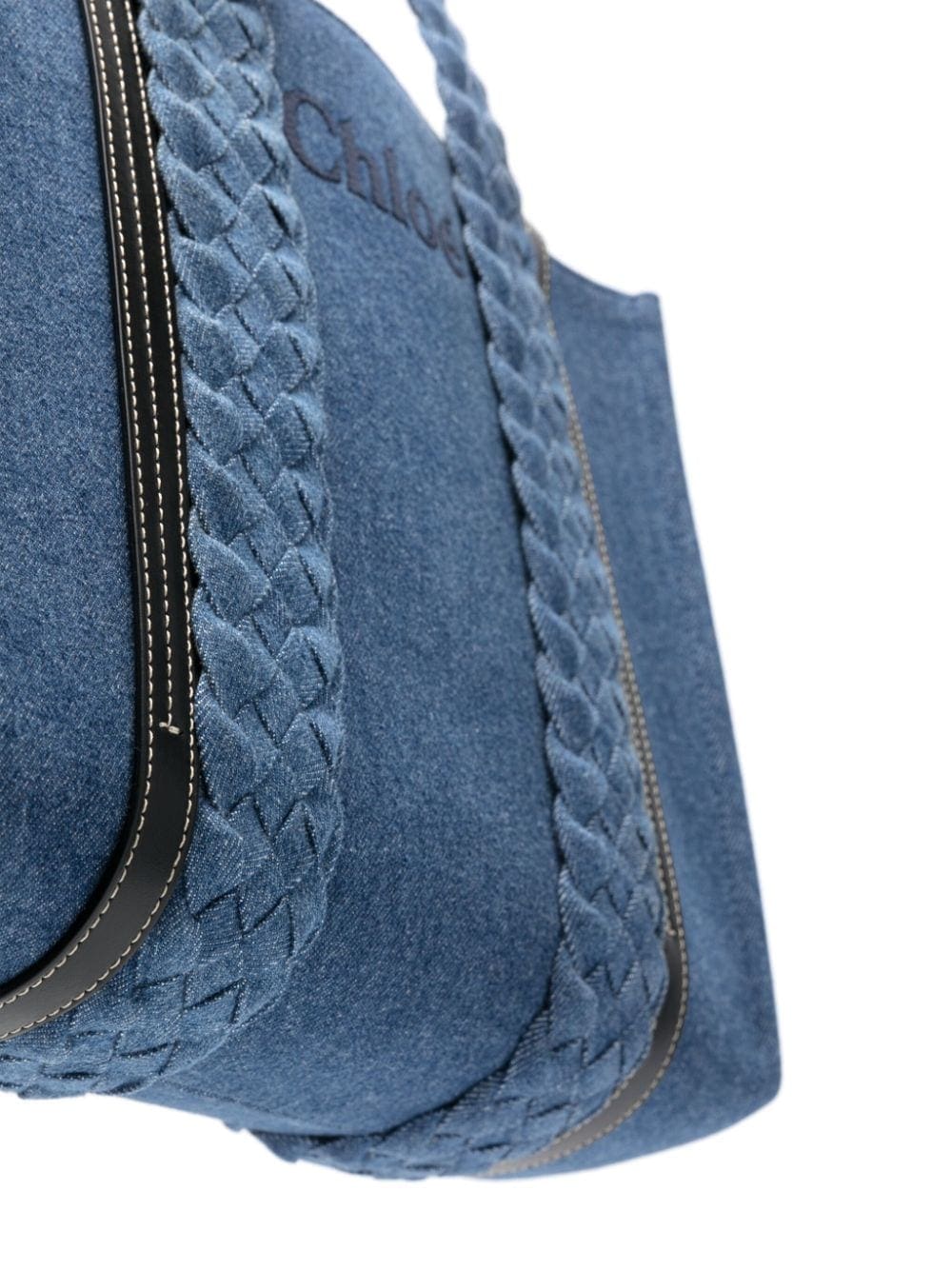 Chloé medium Woody denim tote bag - Image 4