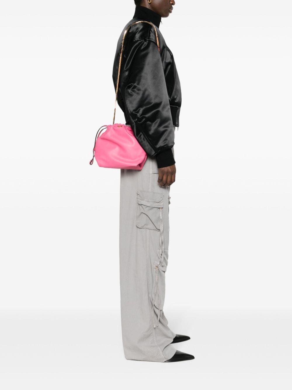 Moschino logo-chain leather shoulder bag - Image 2