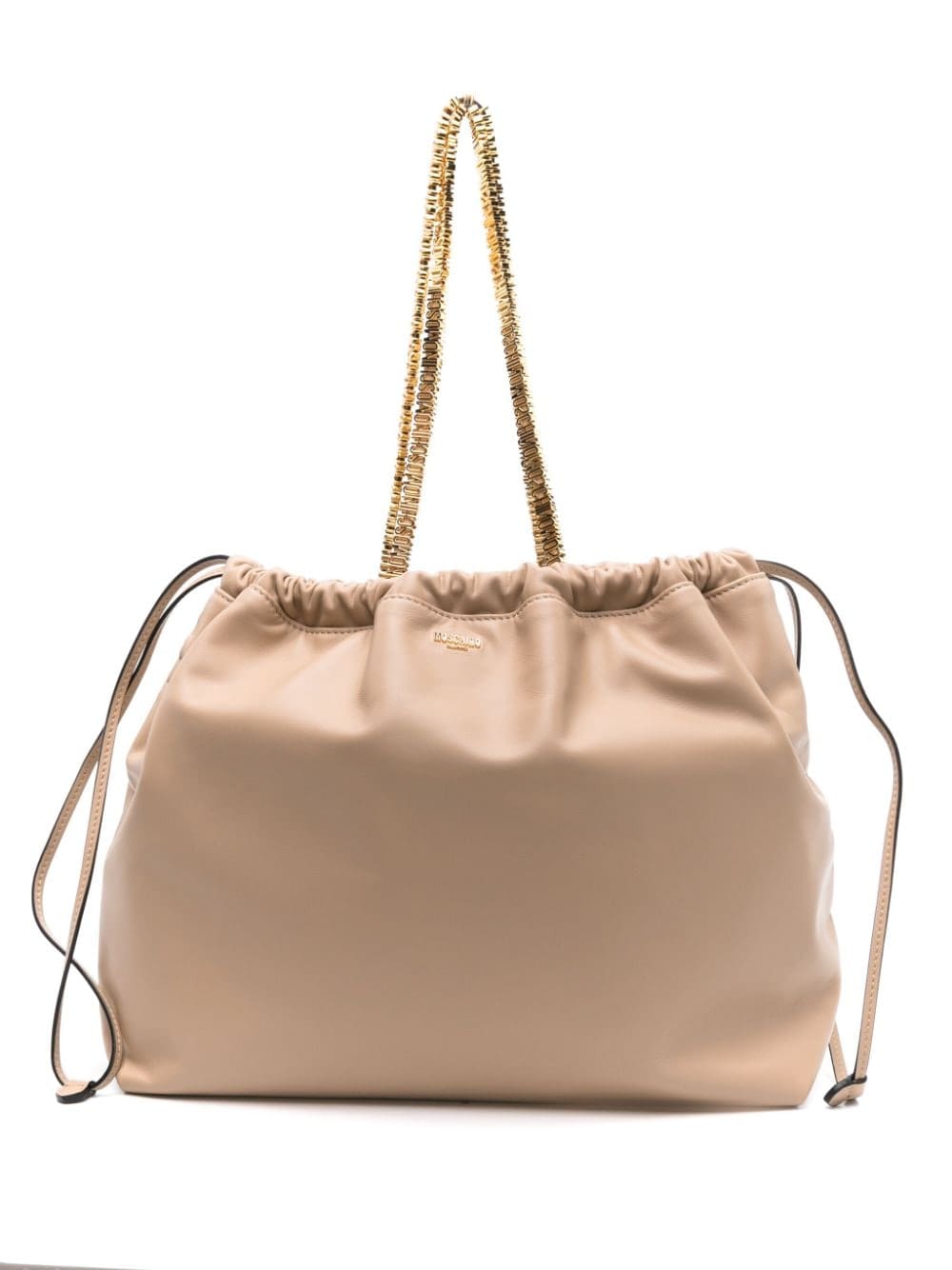 Moschino logo-lettering leather tote bag