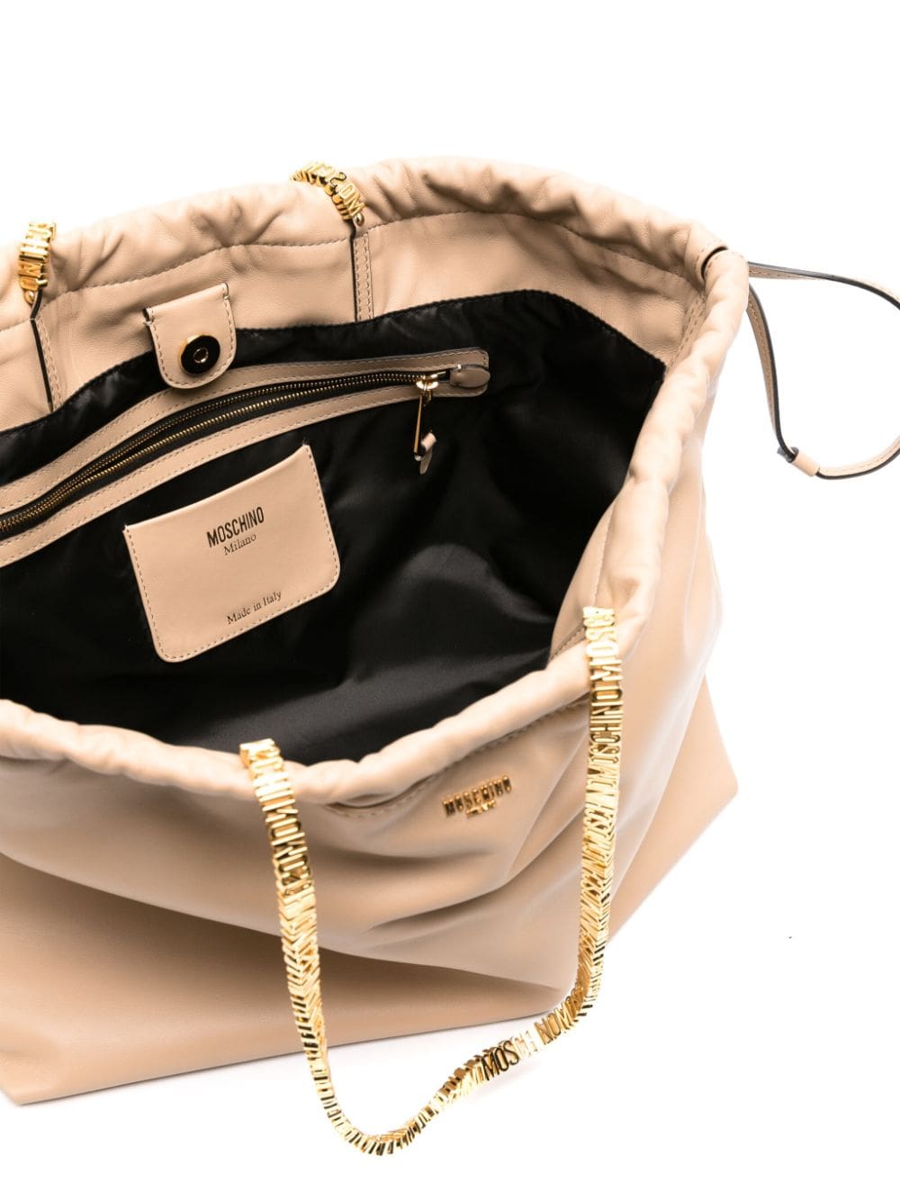 Moschino logo-lettering leather tote bag - Image 5