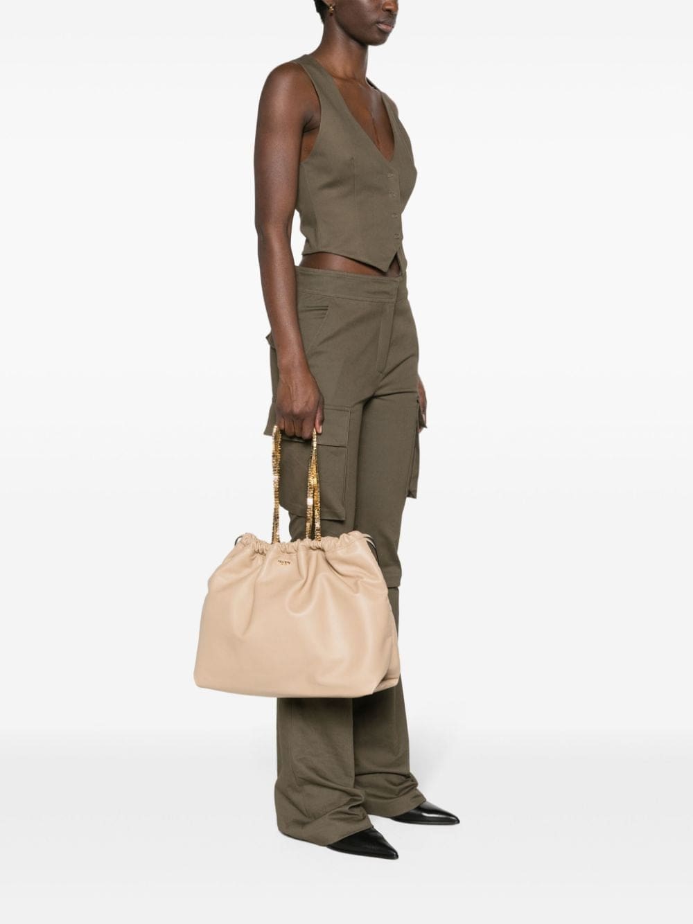 Moschino logo-lettering leather tote bag - Image 2