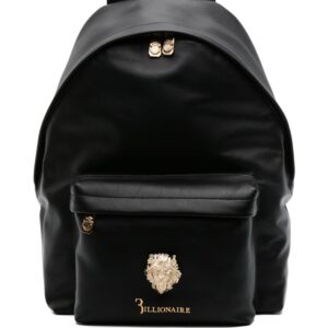 Billionaire Lion-plaque leather backpack