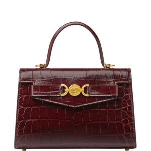 Versace crocodile-embossed leather tote bag