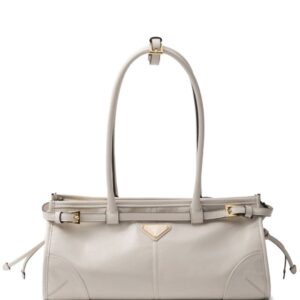 Prada medium enamel triangle logo two-way bag