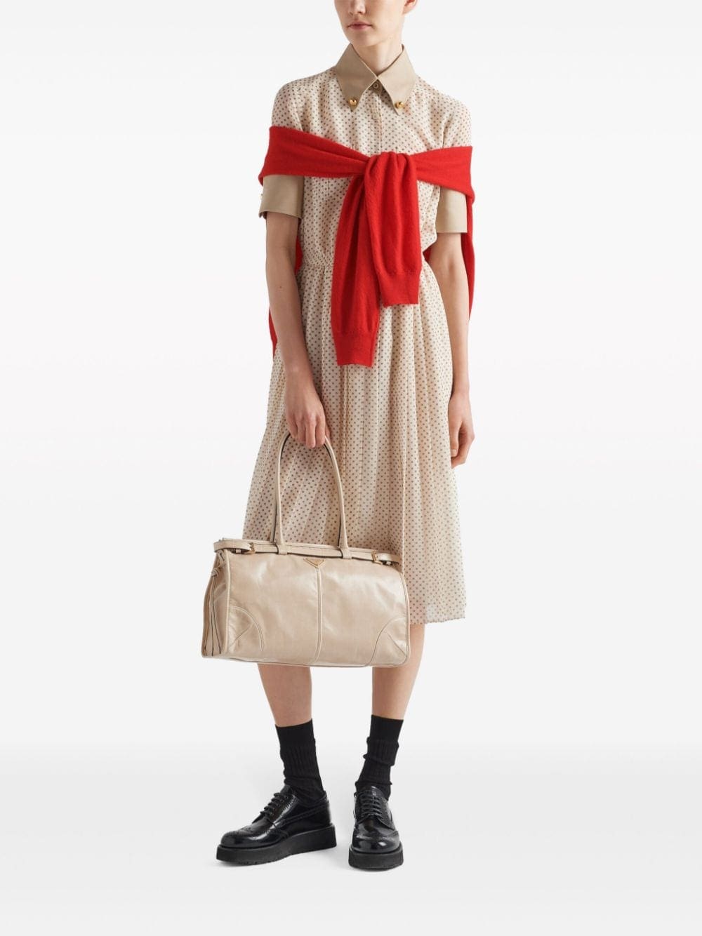 Prada large enamel triangle logo belted handbag - Image 2