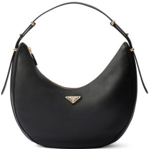 Prada large logo-plaque leather shoulder bag