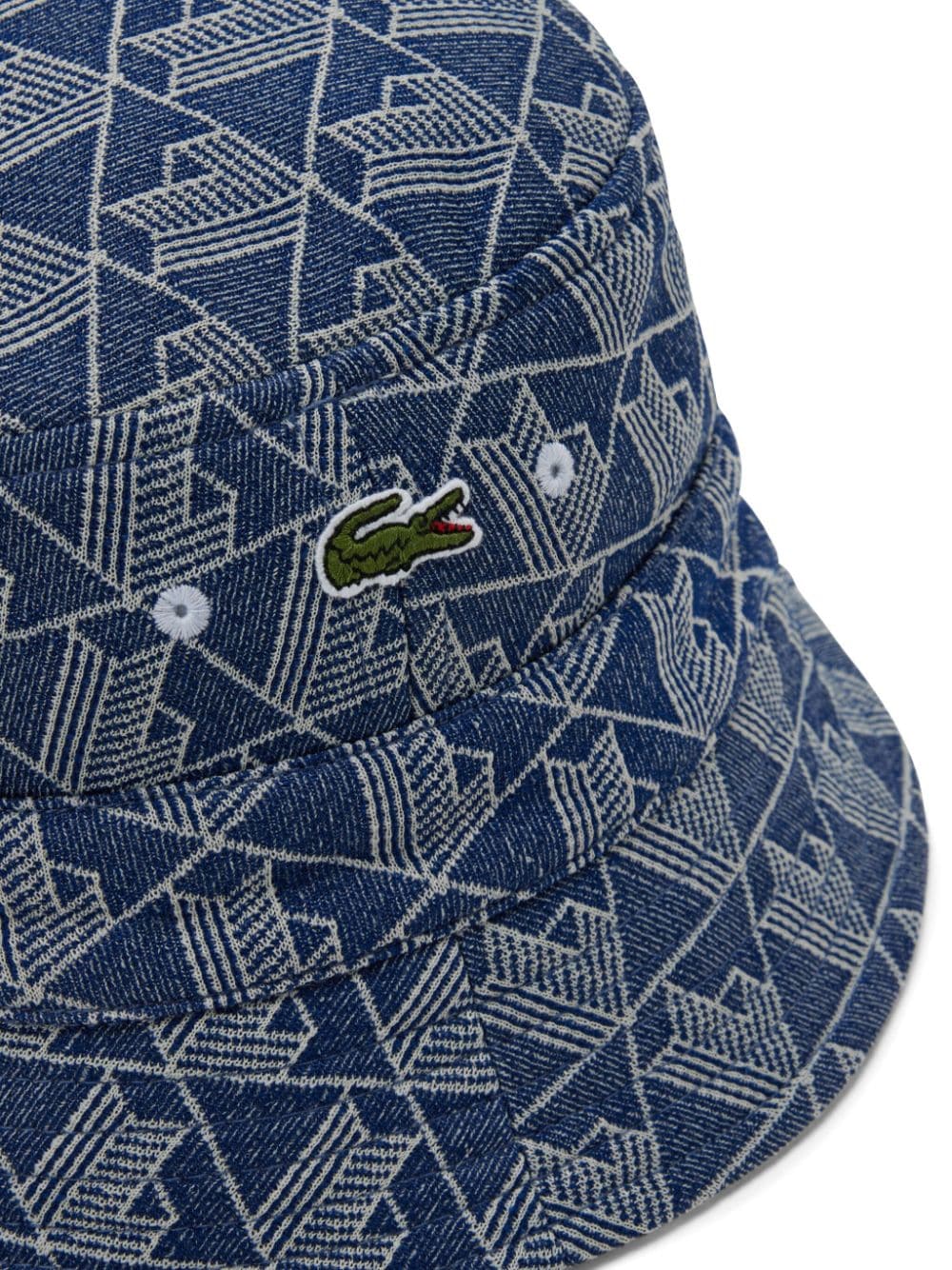 Lacoste logo-jacquard denim bucket hat - Image 3
