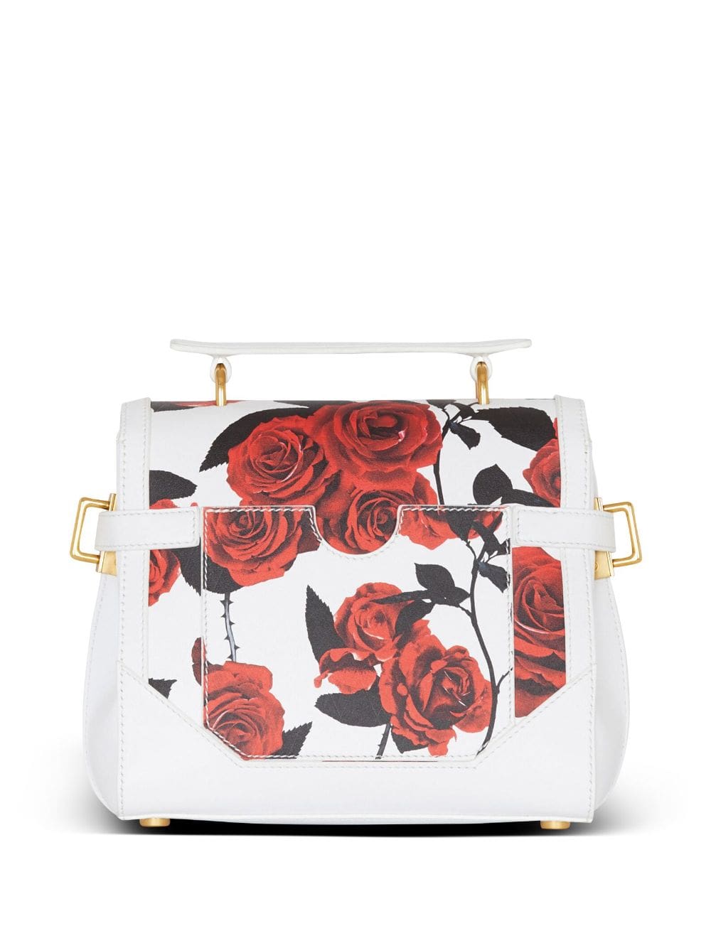 Balmain B-Buzz 23 rose-print leather tote bag - Image 4