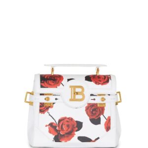 Balmain B-Buzz 23 rose-print leather tote bag
