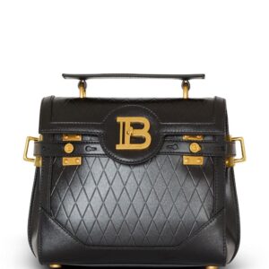 Balmain B-Buzz 23 grid-debossed leather tote bag