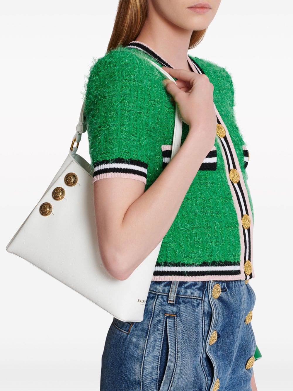 Balmain Emblème leather shoulder bag - Image 3