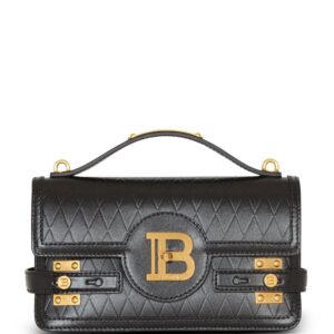 Balmain B-Buzz 24 grid-debossed leather tote bag