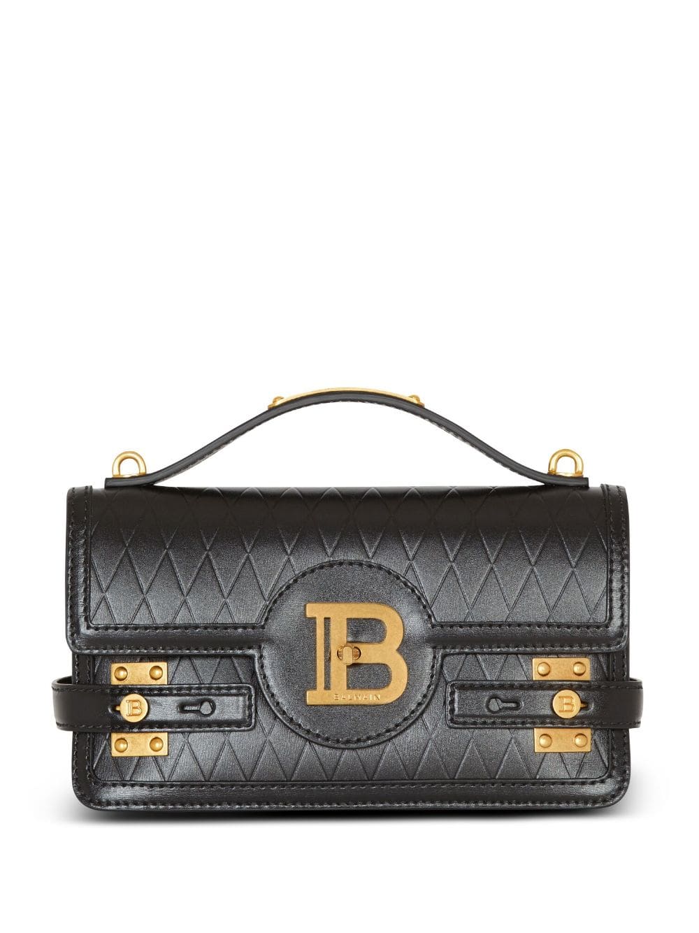 Balmain B-Buzz 24 grid-debossed leather tote bag