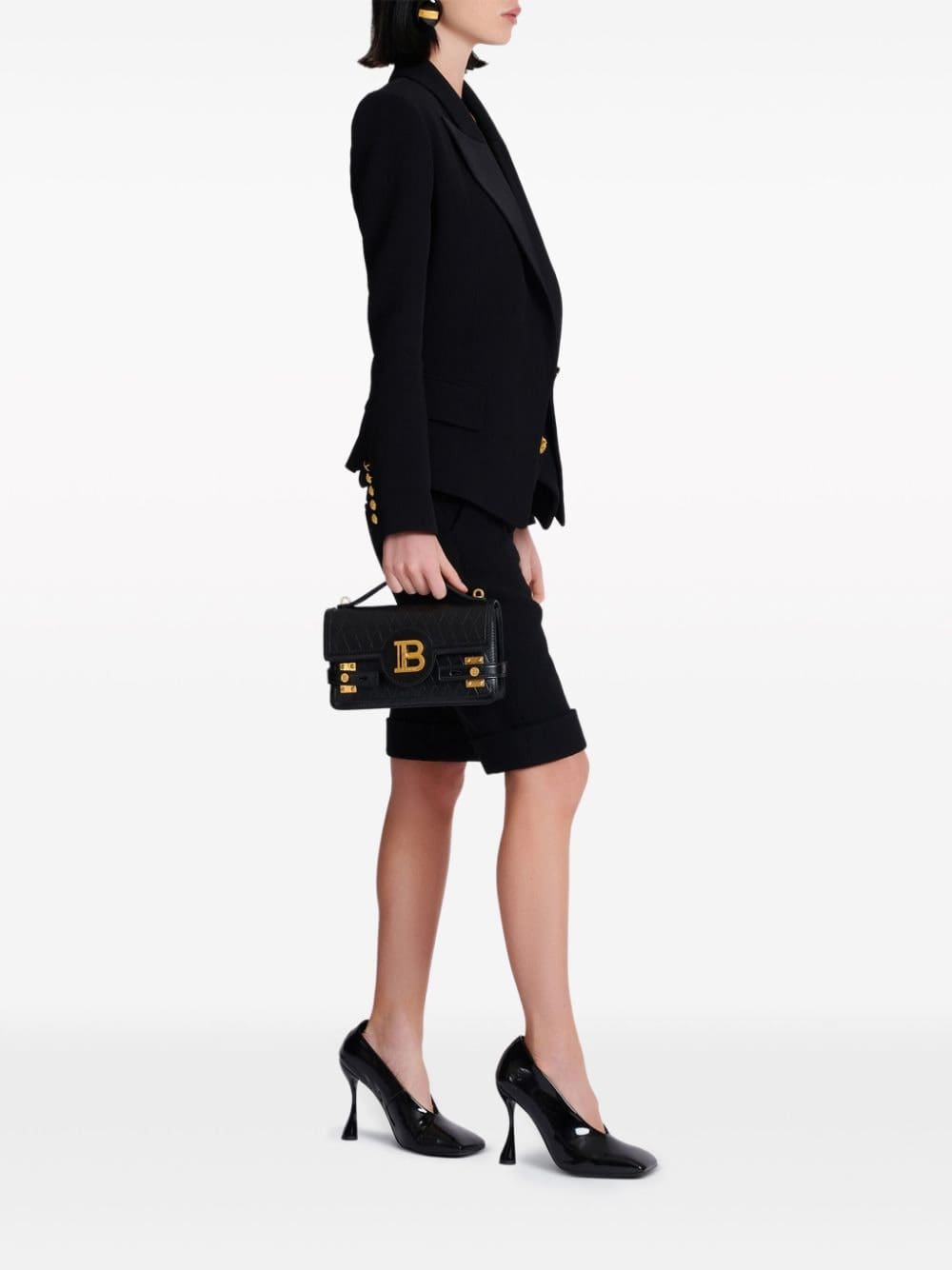 Balmain B-Buzz 24 grid-debossed leather tote bag - Image 2